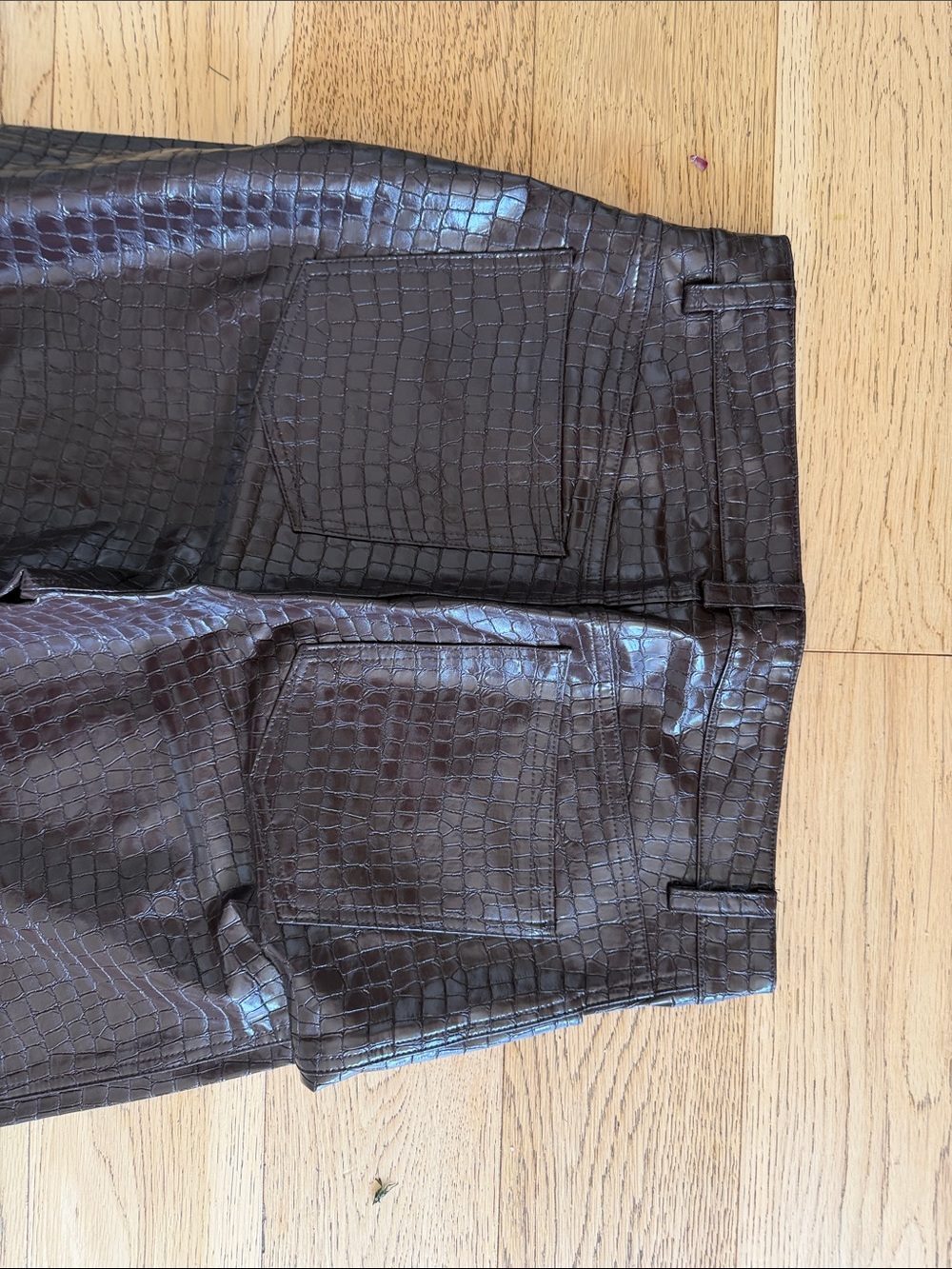 Dynamite Dark Brown Croc-Embossed Boot Cut Pants - Picture 5 of 5